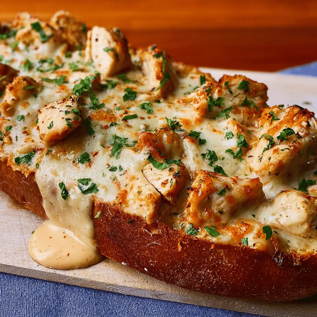 Cheesy Chicken Garlic Bread