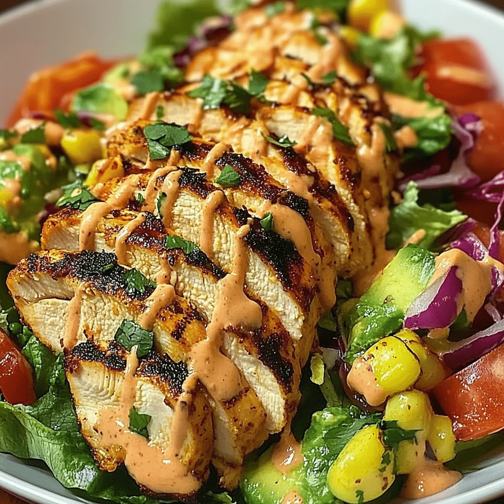 Grilled Chicken Salad with Chipotle Mayo Dressing