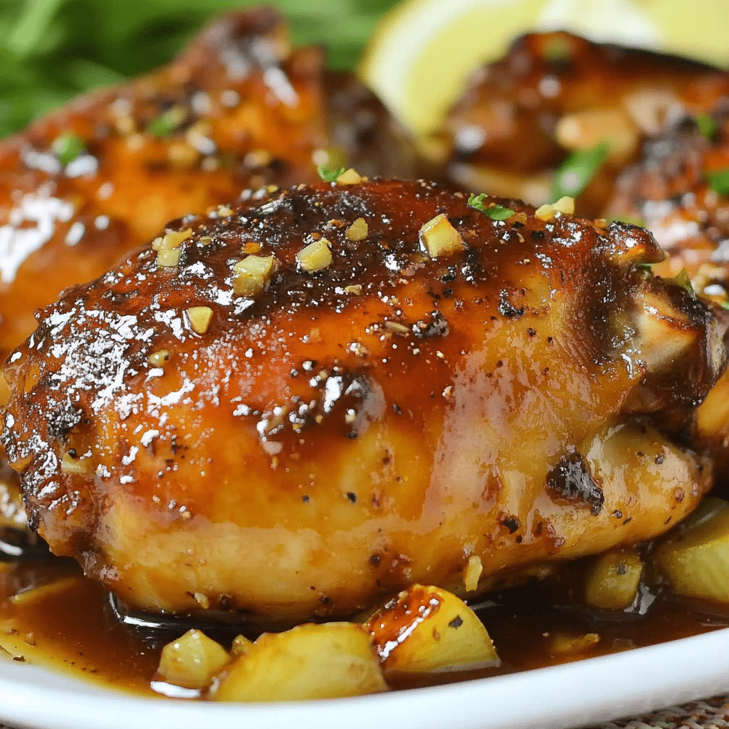 Honey Garlic Slow Cooker Chicken Thighs