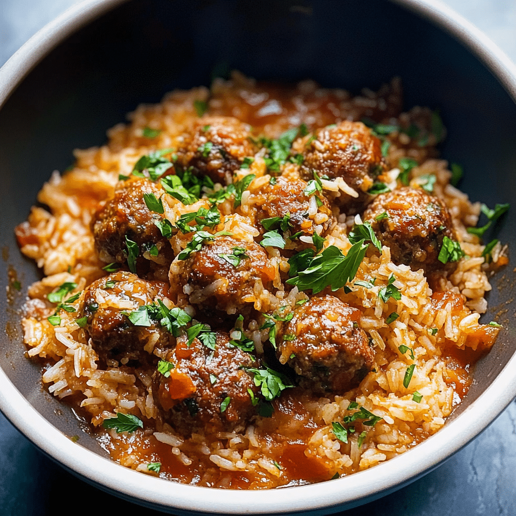 Meatballs and Rice