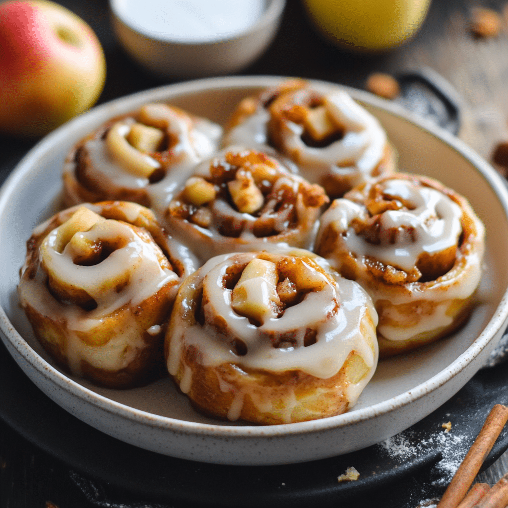 Apple Cinnamon Rolls with Maple Icing