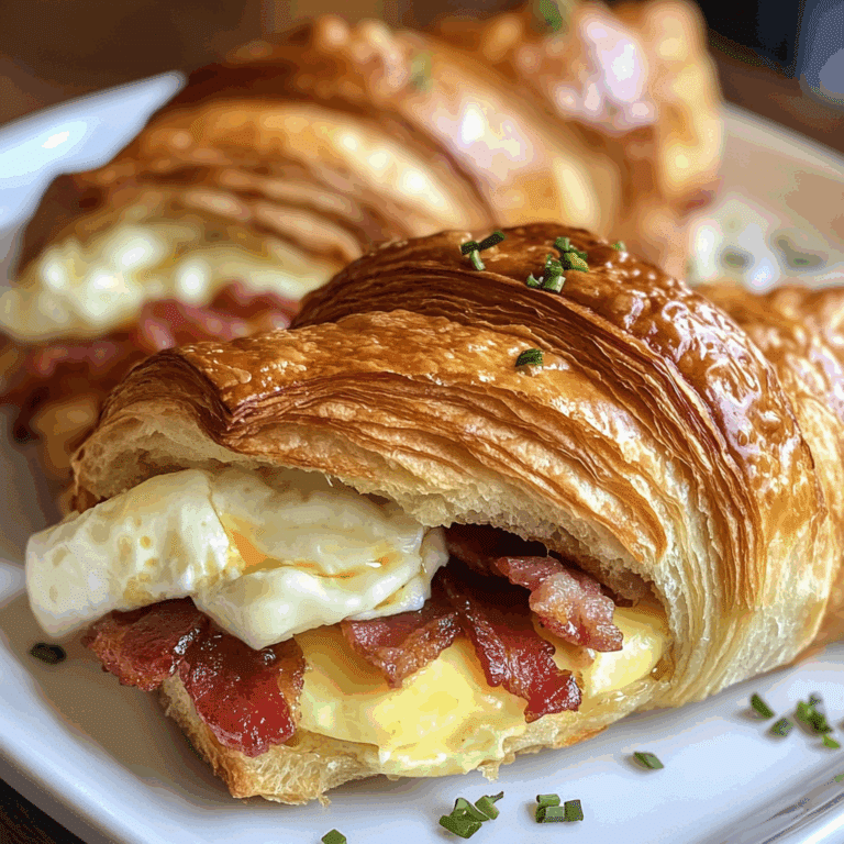 Baked Croissant Breakfast Sandwiches
