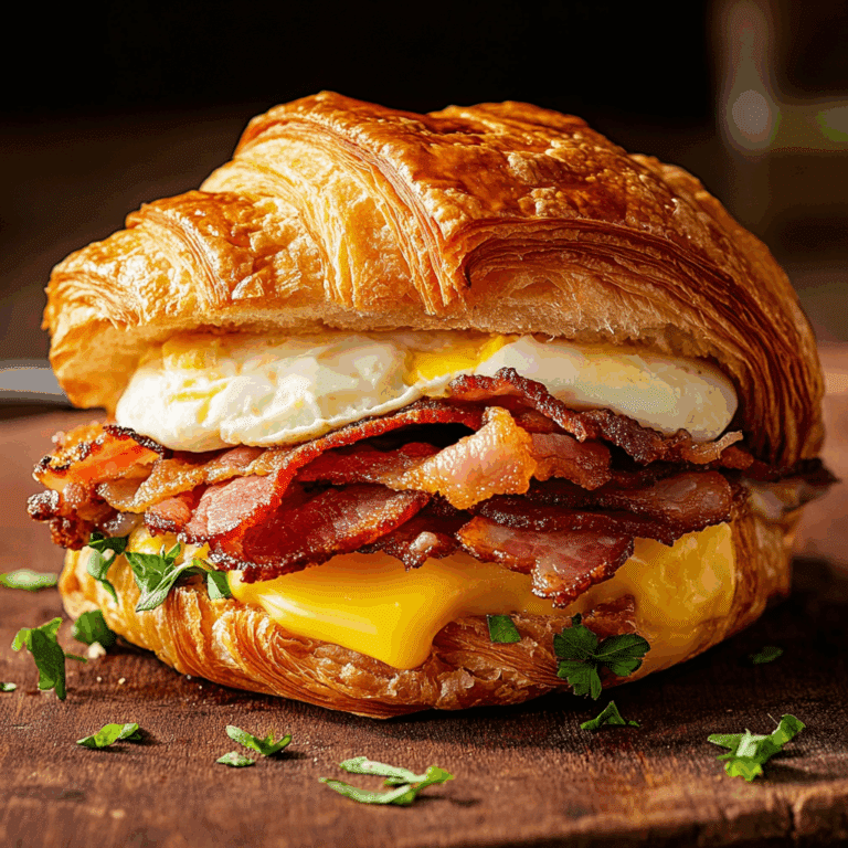 Croissant Breakfast Sandwich with Turkey Bacon