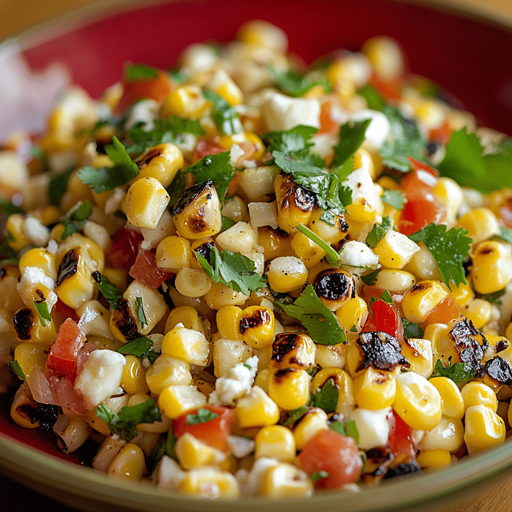 Grilled Corn Salad with Mozzarella