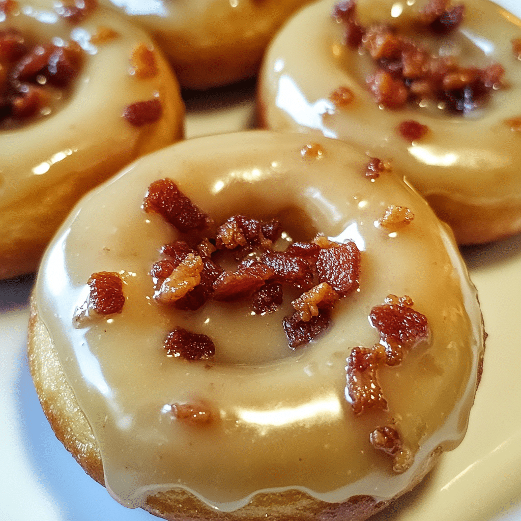 Maple Donuts with Smoked Turkey Bacon Glaze