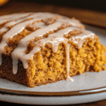 Pumpkin Coffee Cake with Maple Glaze