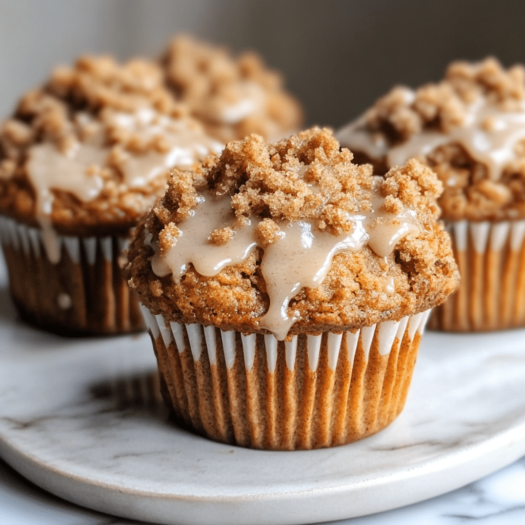 Pumpkin Crumb Muffins with Maple Icing