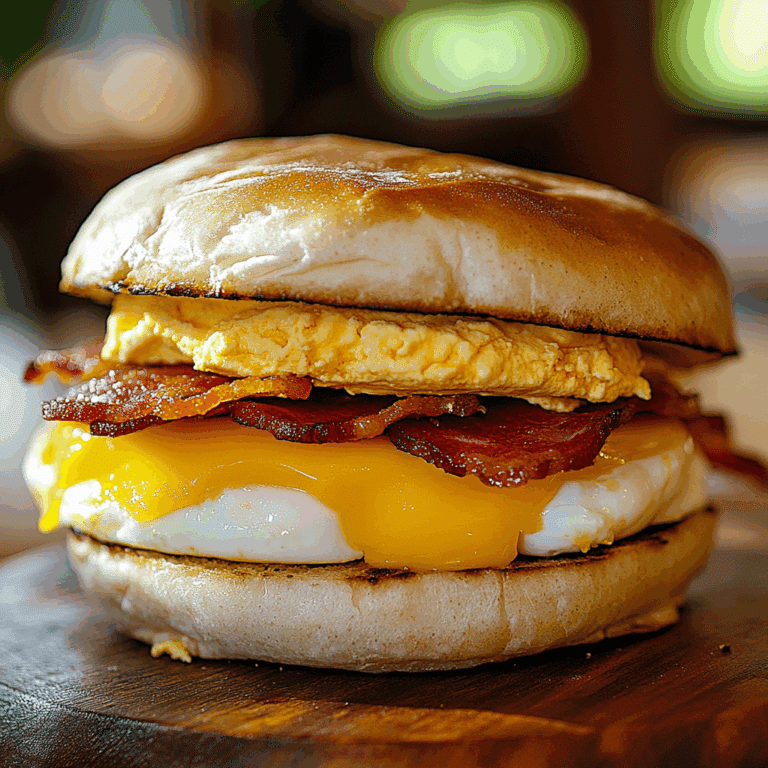 Quick Breakfast Sandwich with Turkey Bacon, Egg and Cheese