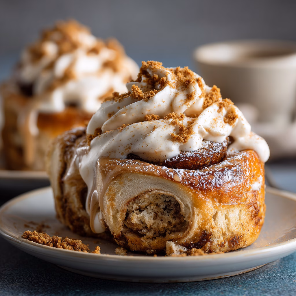 Biscoff Cinnamon Rolls with Cream Cheese Frosting