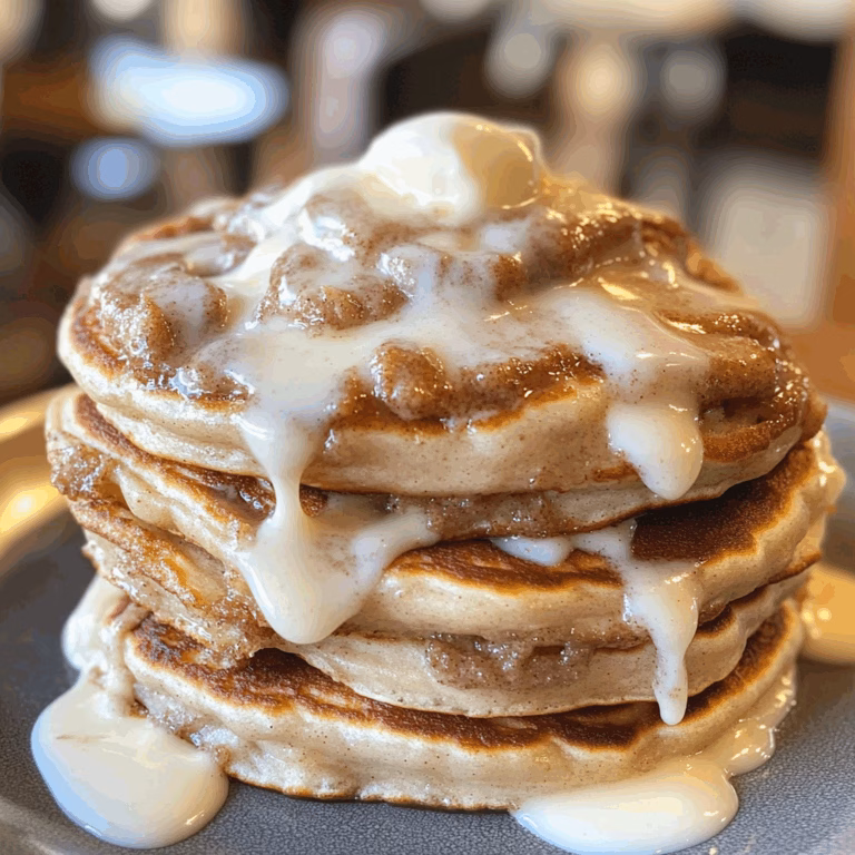 Cinnamon Roll Pancakes with Cream Cheese Frosting