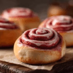 Cinnamon Rolls with Red Frosting