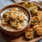 Fried Pickle Dip with Crispy Panko Topping