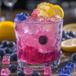 Gummy Bear Mocktail with Blueberry and Lemon