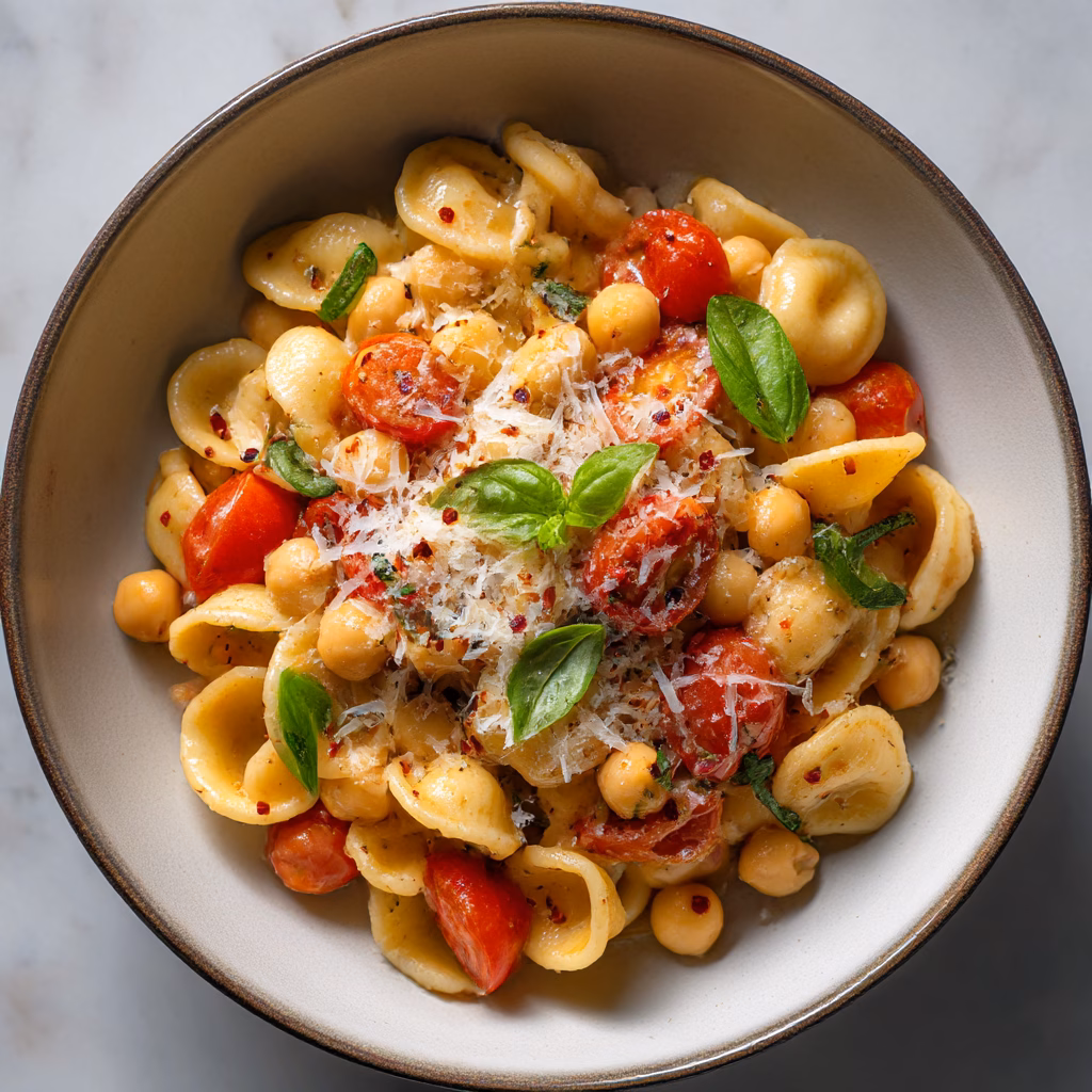 Orecchiette with Chickpeas and Tomatoes