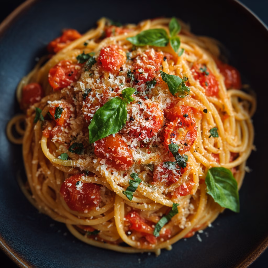 Pasta Pomodoro with Fresh Basil and Parmesan