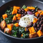 Sweet Potato Breakfast Hash with Black Beans and Kale