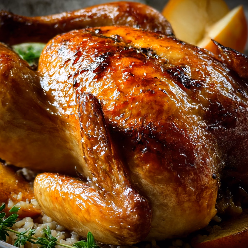Apple Cider Glazed Roasted Chicken